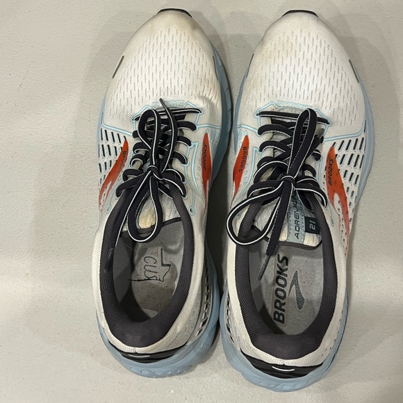 Brooks Adrenaline 21 White Blue Orange Running Shoes Sneakers Womens Size 10B - Picture 6 of 9